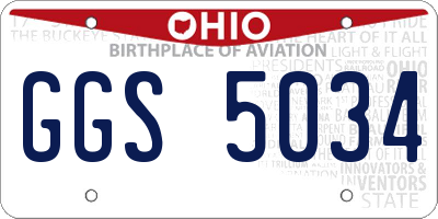 OH license plate GGS5034