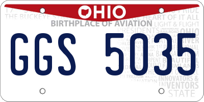 OH license plate GGS5035