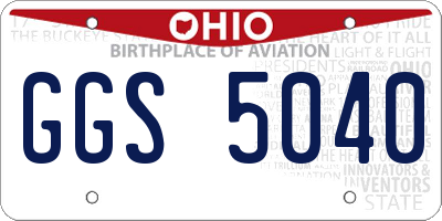 OH license plate GGS5040