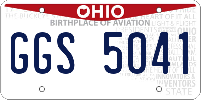 OH license plate GGS5041