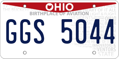 OH license plate GGS5044