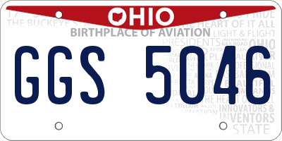 OH license plate GGS5046