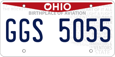 OH license plate GGS5055