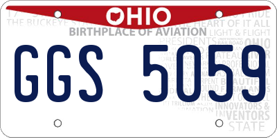 OH license plate GGS5059