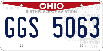 OH license plate GGS5063