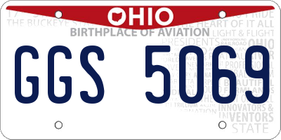 OH license plate GGS5069