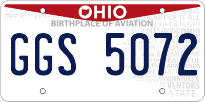 OH license plate GGS5072