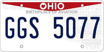OH license plate GGS5077