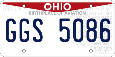 OH license plate GGS5086