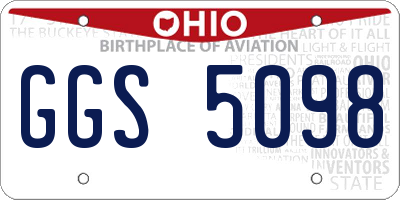 OH license plate GGS5098