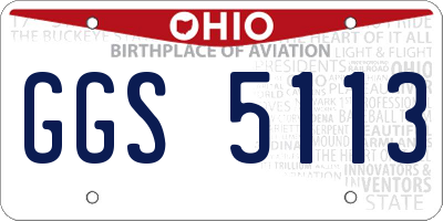 OH license plate GGS5113