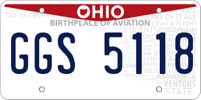 OH license plate GGS5118