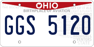 OH license plate GGS5120