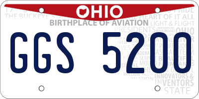 OH license plate GGS5200