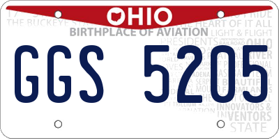 OH license plate GGS5205