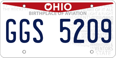 OH license plate GGS5209