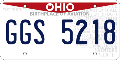 OH license plate GGS5218