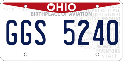 OH license plate GGS5240
