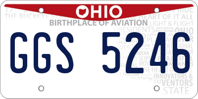 OH license plate GGS5246
