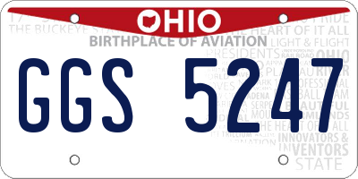 OH license plate GGS5247