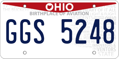 OH license plate GGS5248
