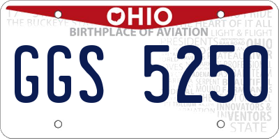 OH license plate GGS5250