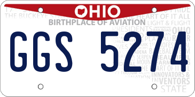 OH license plate GGS5274