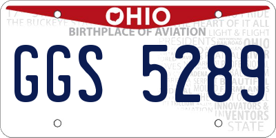 OH license plate GGS5289