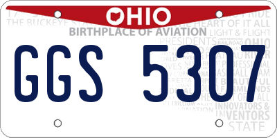 OH license plate GGS5307