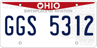 OH license plate GGS5312