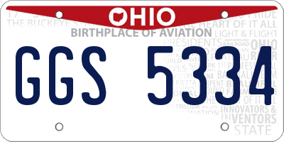 OH license plate GGS5334
