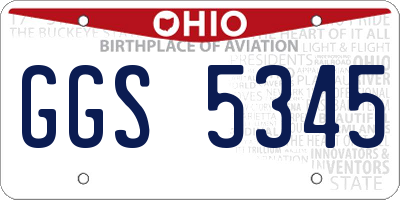 OH license plate GGS5345