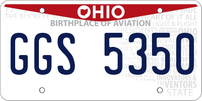 OH license plate GGS5350