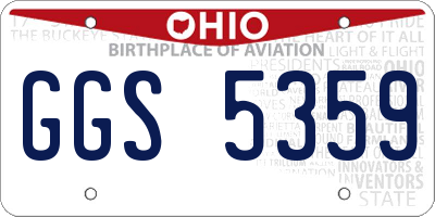 OH license plate GGS5359