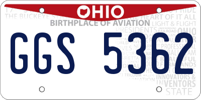 OH license plate GGS5362