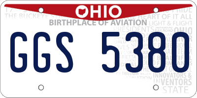 OH license plate GGS5380