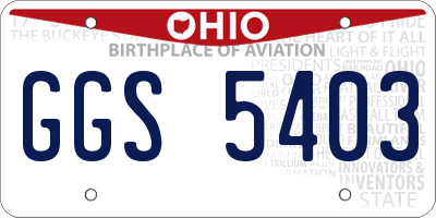 OH license plate GGS5403