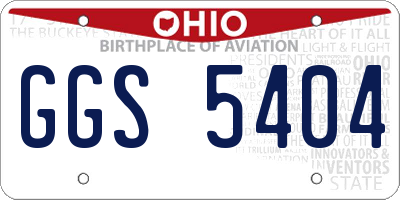 OH license plate GGS5404