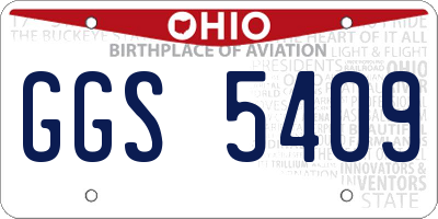 OH license plate GGS5409