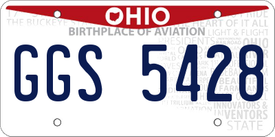 OH license plate GGS5428