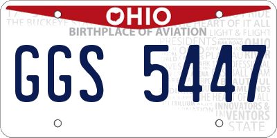 OH license plate GGS5447