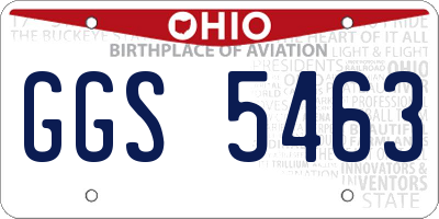 OH license plate GGS5463