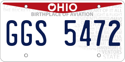 OH license plate GGS5472