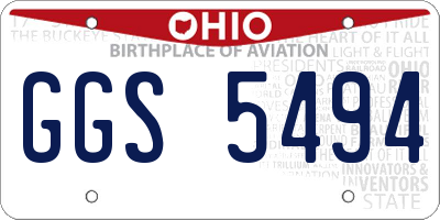 OH license plate GGS5494