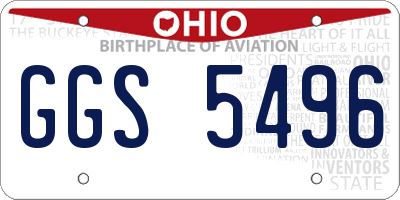 OH license plate GGS5496
