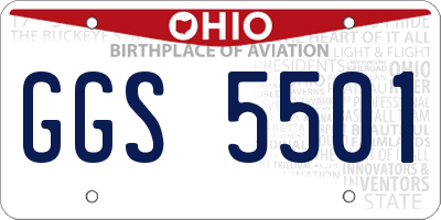 OH license plate GGS5501