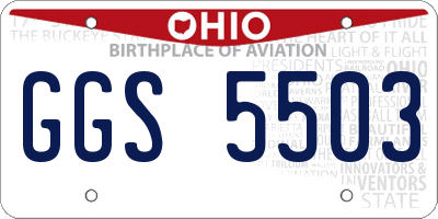 OH license plate GGS5503