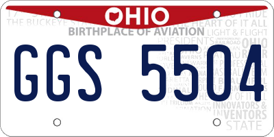 OH license plate GGS5504