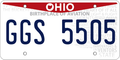 OH license plate GGS5505