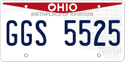 OH license plate GGS5525